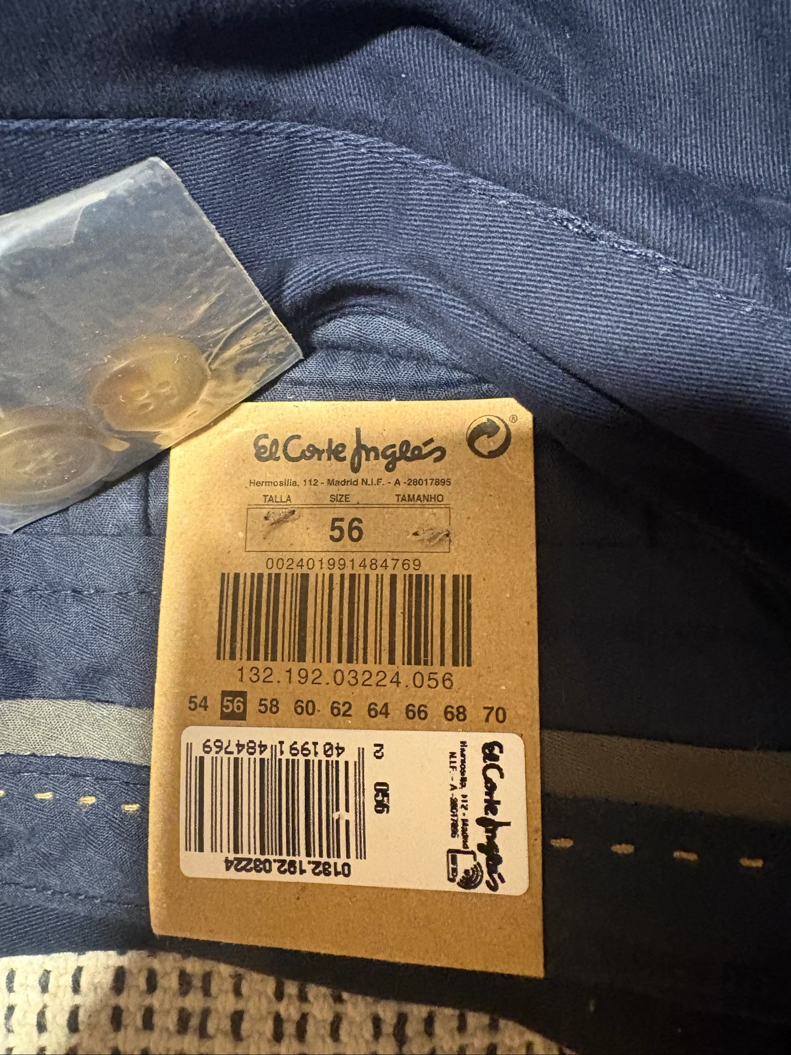 pantalon chino dustin el corte ingles 56 azul marino trousers pantalon chino chino navy blue – photo 4